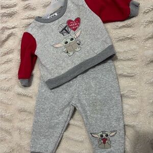 Kids Gray and Red Matching Set